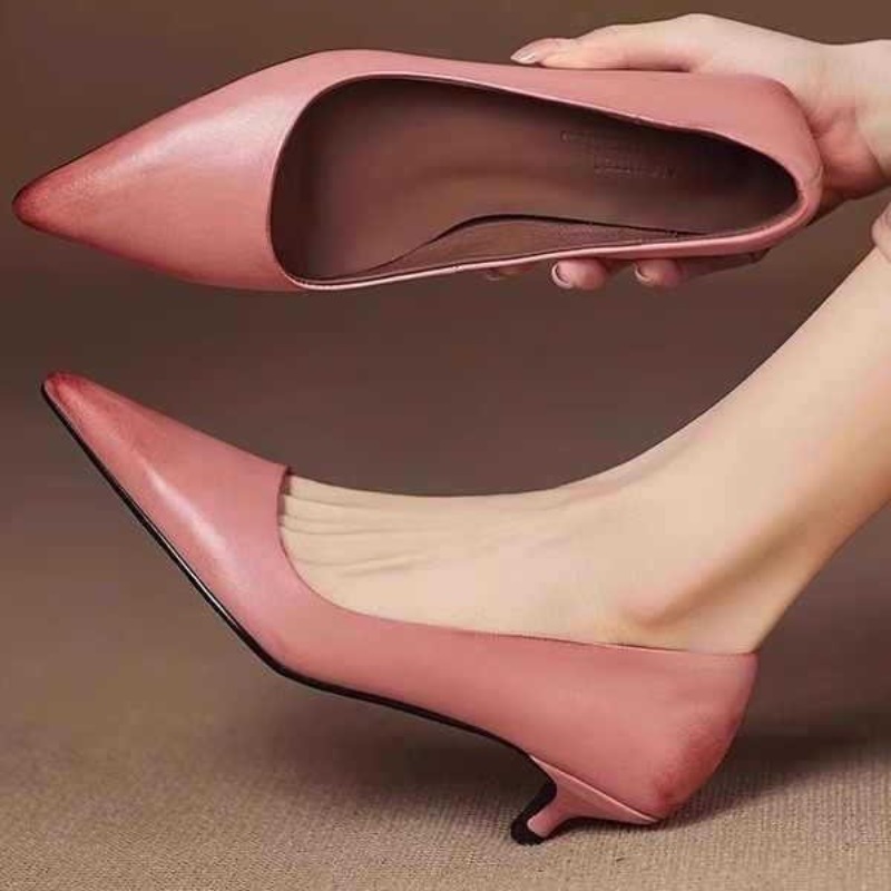 Kitten Heel Women - 2026 New Soft Leather French Style