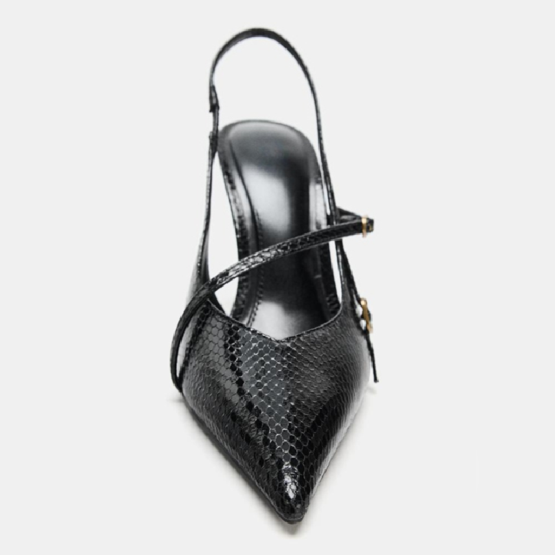 Sexy Pointed Toe Textured Leat - Slingback Heel Formal reseña y precio