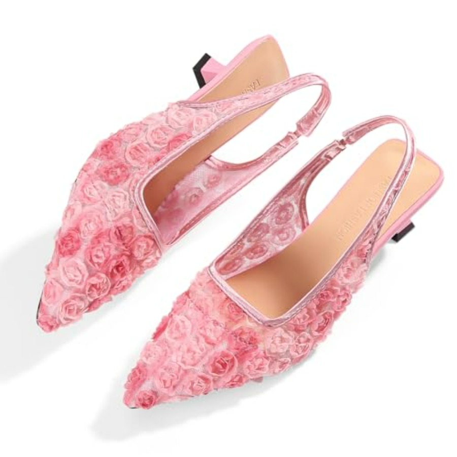 Elegant Lace Kitten Heels for  - Slingback Heel Formal reseña y precio