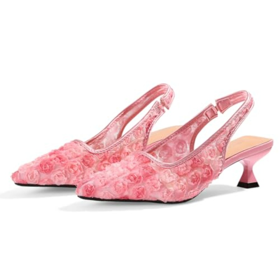 Elegant Lace Kitten Heels for  - Slingback Heel Formal reseña y precio