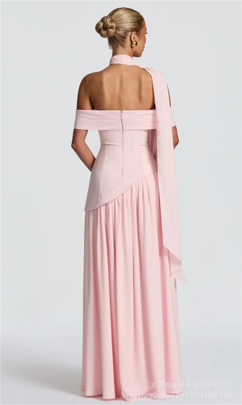 Pink Women Prom Dress With Sca - Women Formal Party Wear Dress reseña y precio