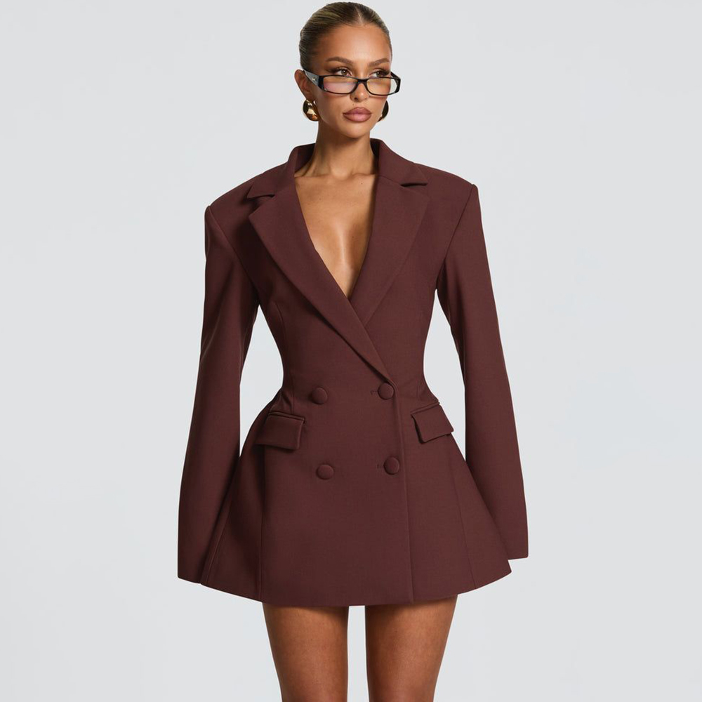 Elegant Women's Brown Flared B - Women Formal Party Wear Dress reseña y precio