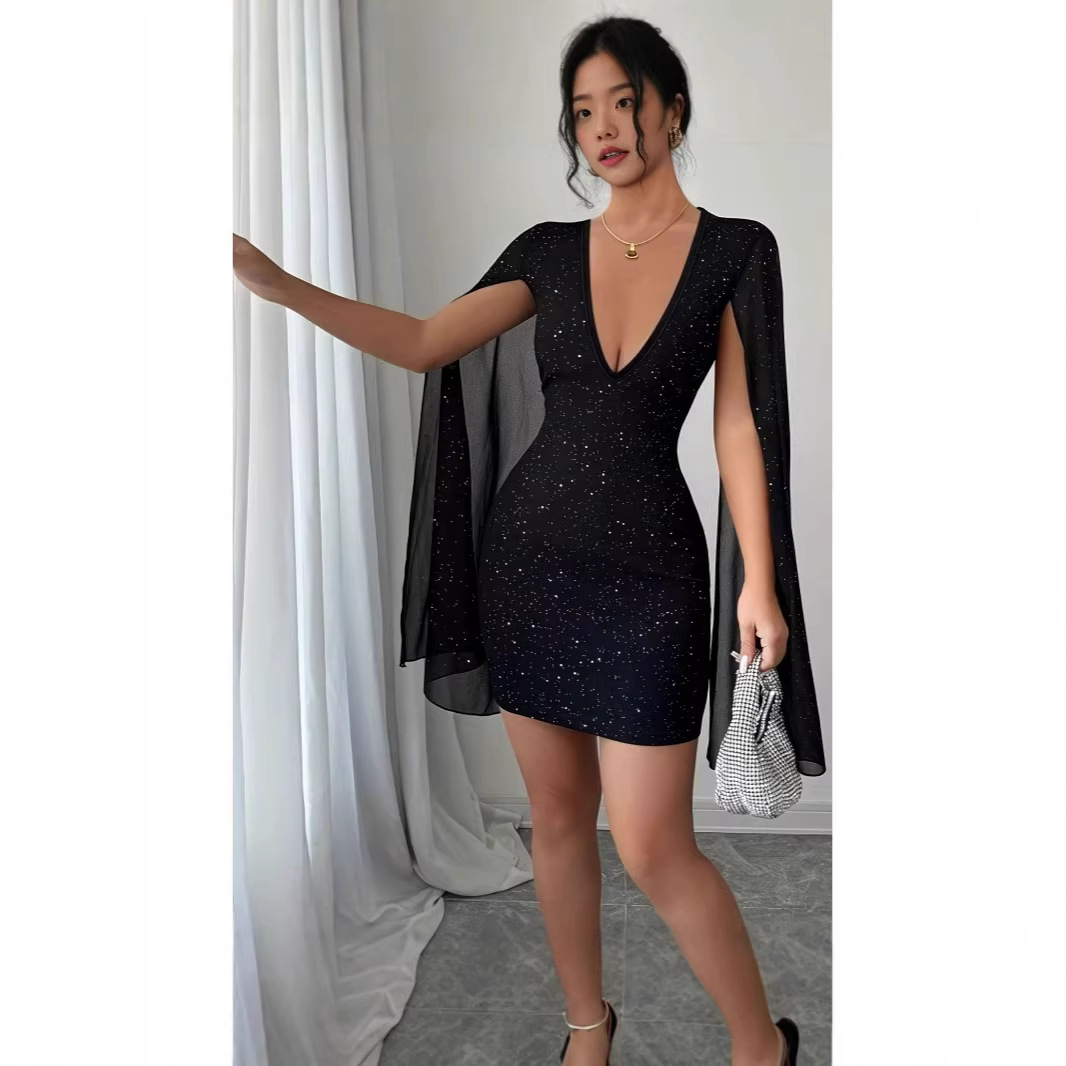 V Neck Bodycon Midi Dress Eleg - Women Formal Party Wear Dress reseña y precio