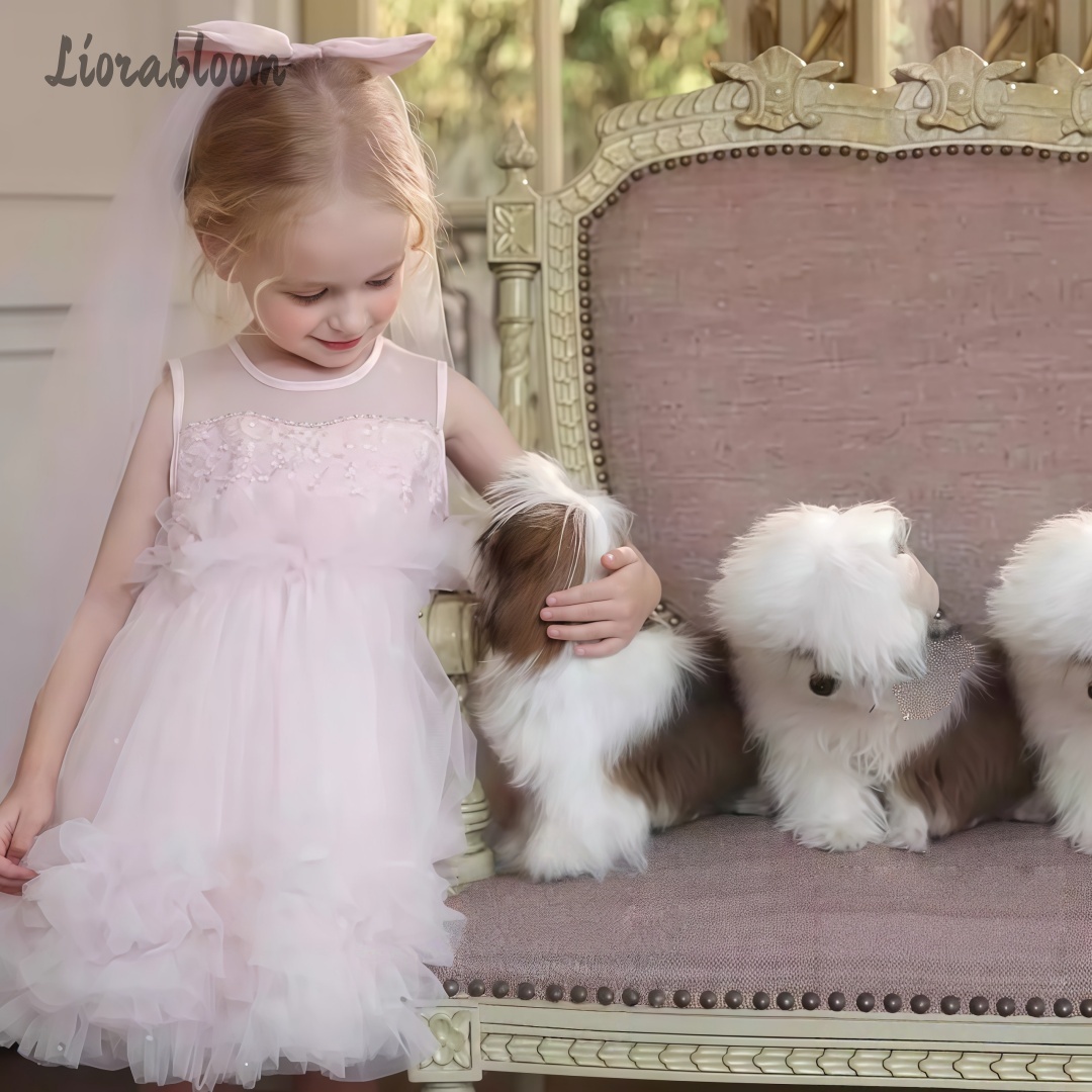 Girls' Tulle Gown Layered Skir - Women Formal Party Wear Dress reseña y precio