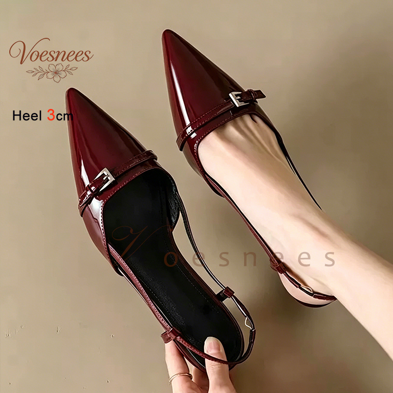 2026 Wine Red Pointed Patent L - Kitten Heel Women reseña y precio