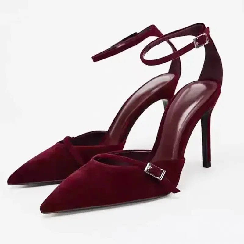 Luxury Velvet Ankle Strap Wome - Slingback Heel Formal reseña y precio