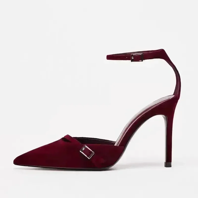 Luxury Velvet Ankle Strap Wome - Slingback Heel Formal reseña y precio