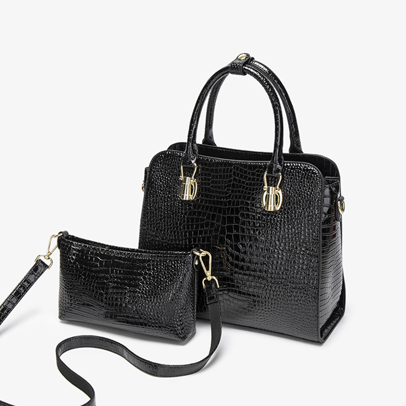Vintage Black Crocodile Patter - Shoulder Bag Structured reseña y precio