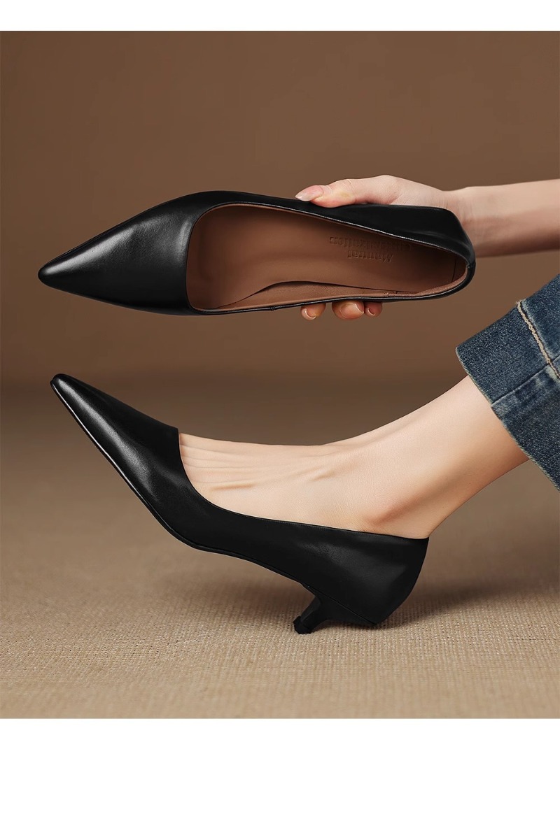 2026 New Soft Leather French S - Kitten Heel Women reseña y precio