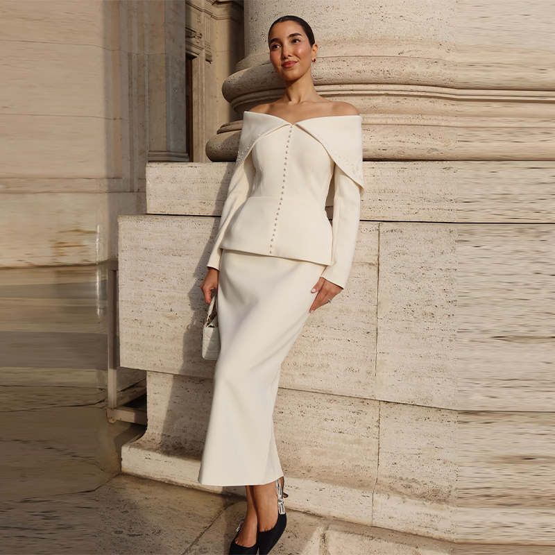 Elegant French White Peplum Tw - Women Formal Office Wear Tops reseña y precio