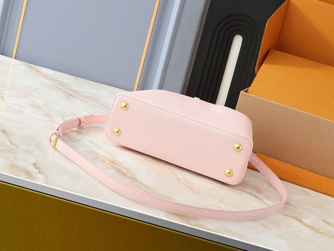 Pastel pink pebbled leather mi - Shoulder Bag Structured reseña y precio