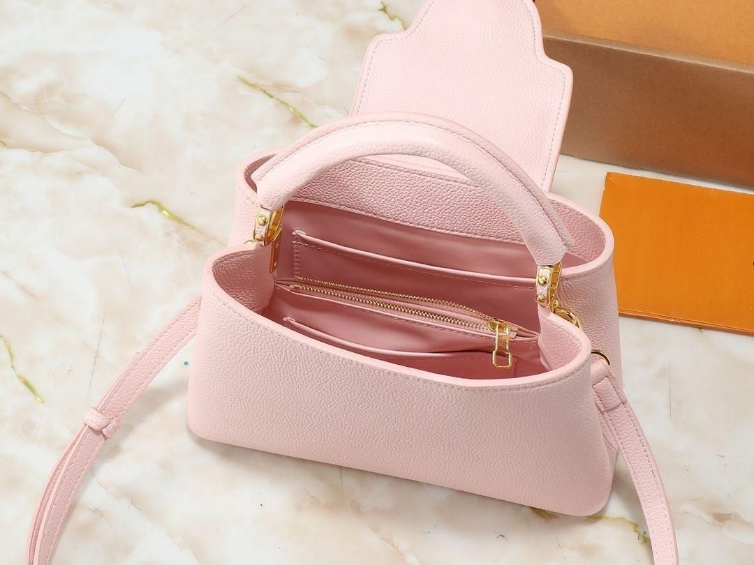 Pastel pink pebbled leather mi - Shoulder Bag Structured reseña y precio