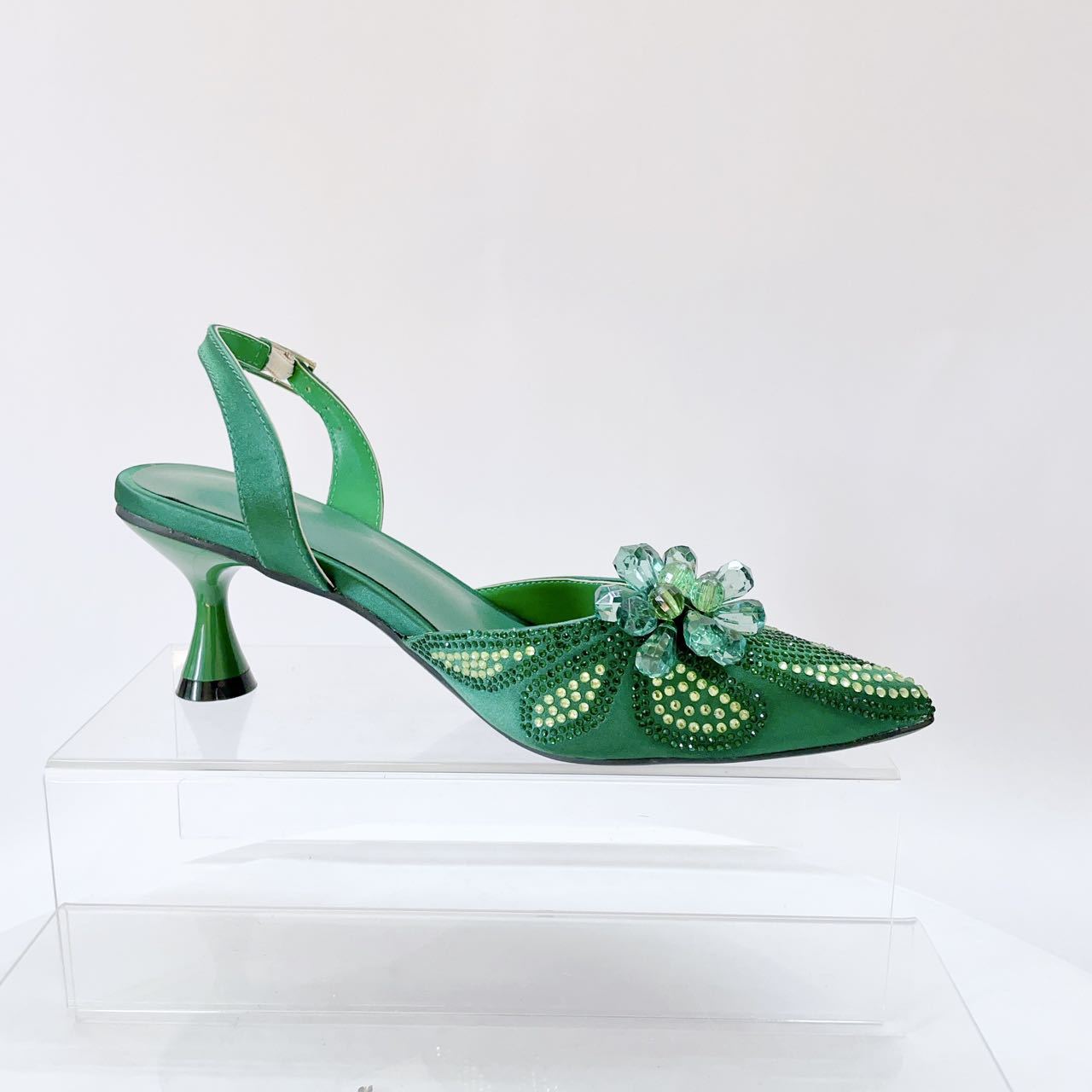 2026Dark Green Satin Gradient  - Slingback Heel Formal reseña y precio