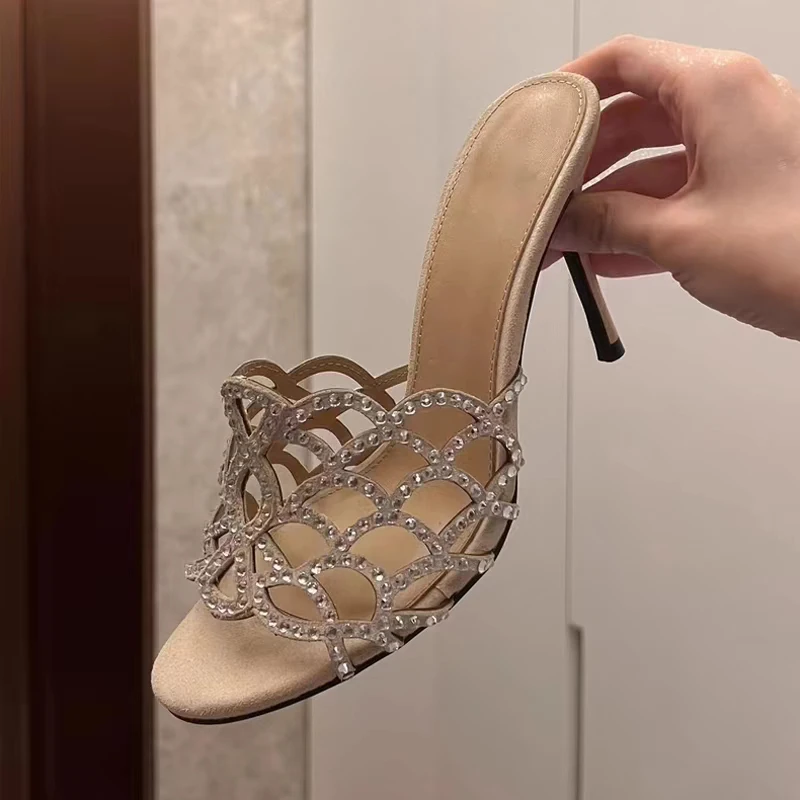 2025 Summer Trend Rhinestone O - Slingback Heel Formal reseña y precio