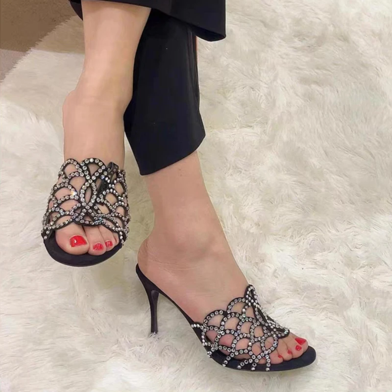 2025 Summer Trend Rhinestone O - Slingback Heel Formal reseña y precio