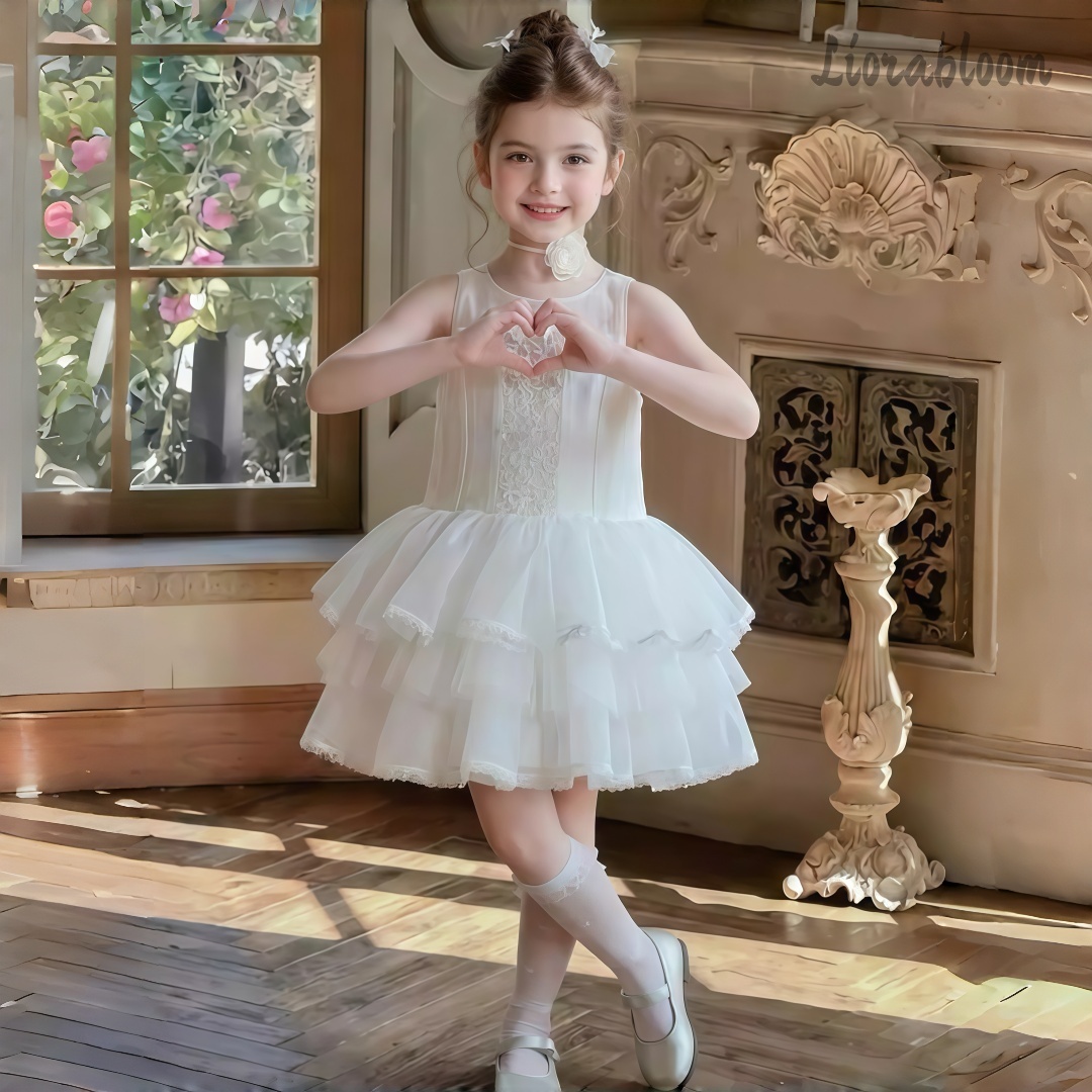 Girls' White Embroidered Forma - Women Formal Party Wear Dress reseña y precio