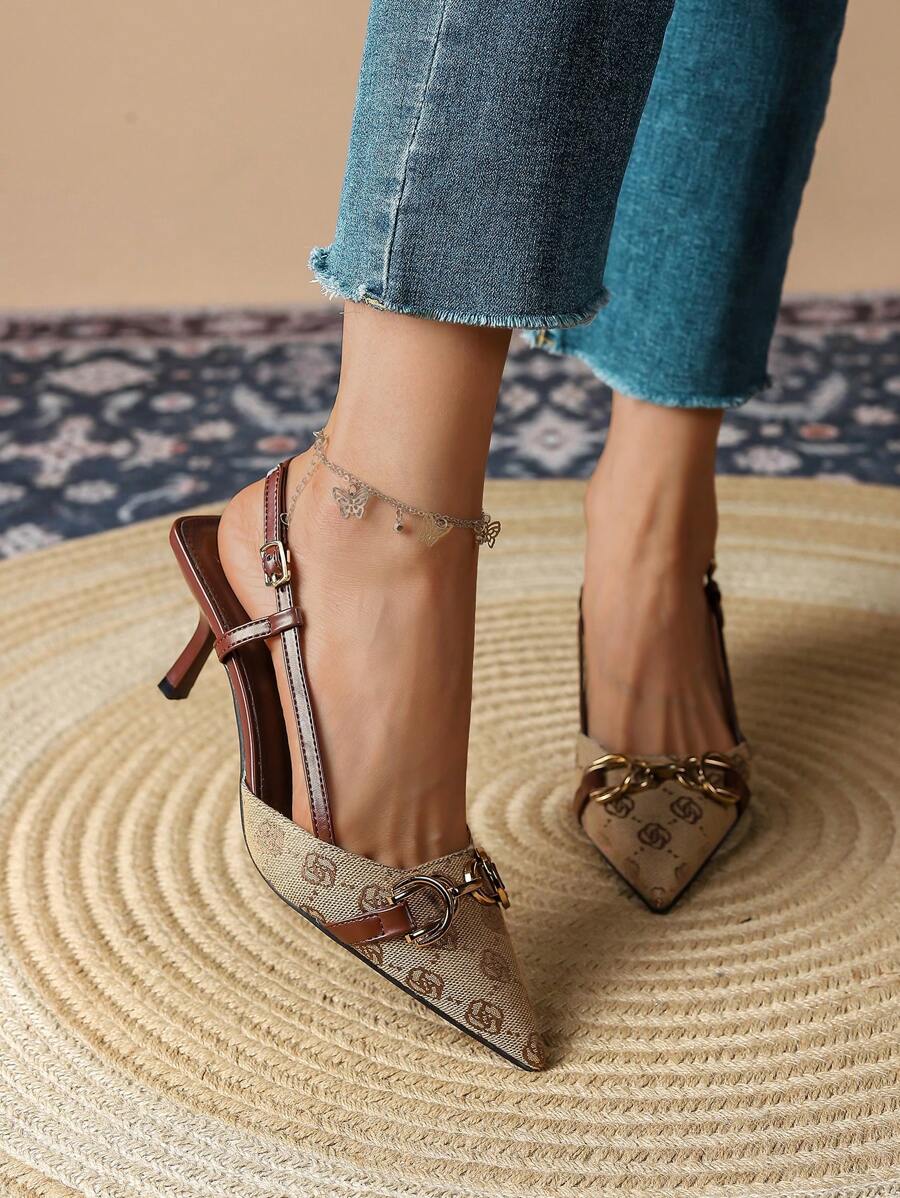 Women's Vintage Floral Embroid - Slingback Heel Formal reseña y precio