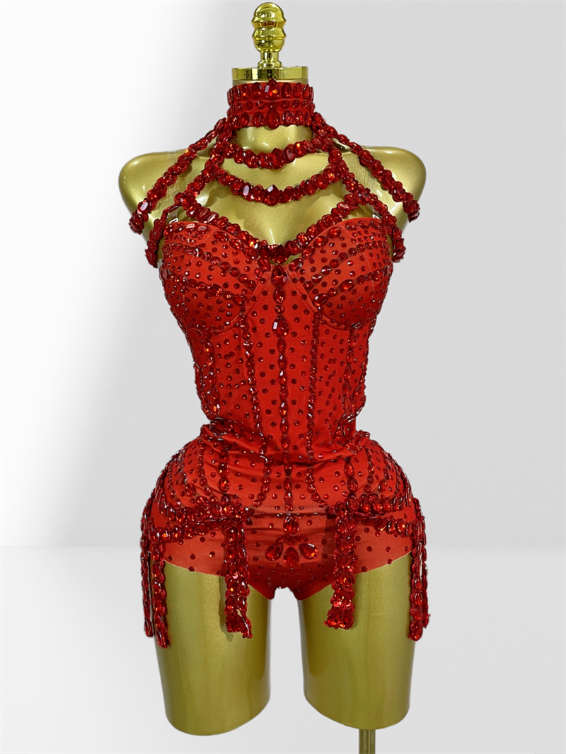 Red Sparkling Diamond Halter S - Women Formal Party Wear Dress reseña y precio