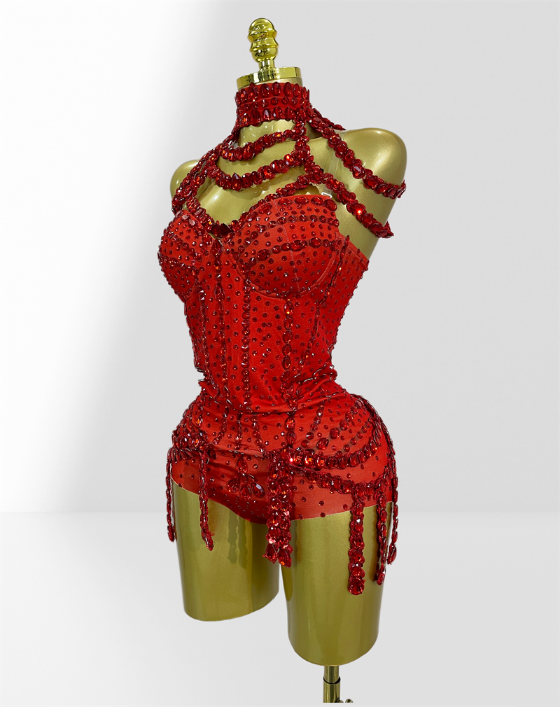 Red Sparkling Diamond Halter S - Women Formal Party Wear Dress reseña y precio