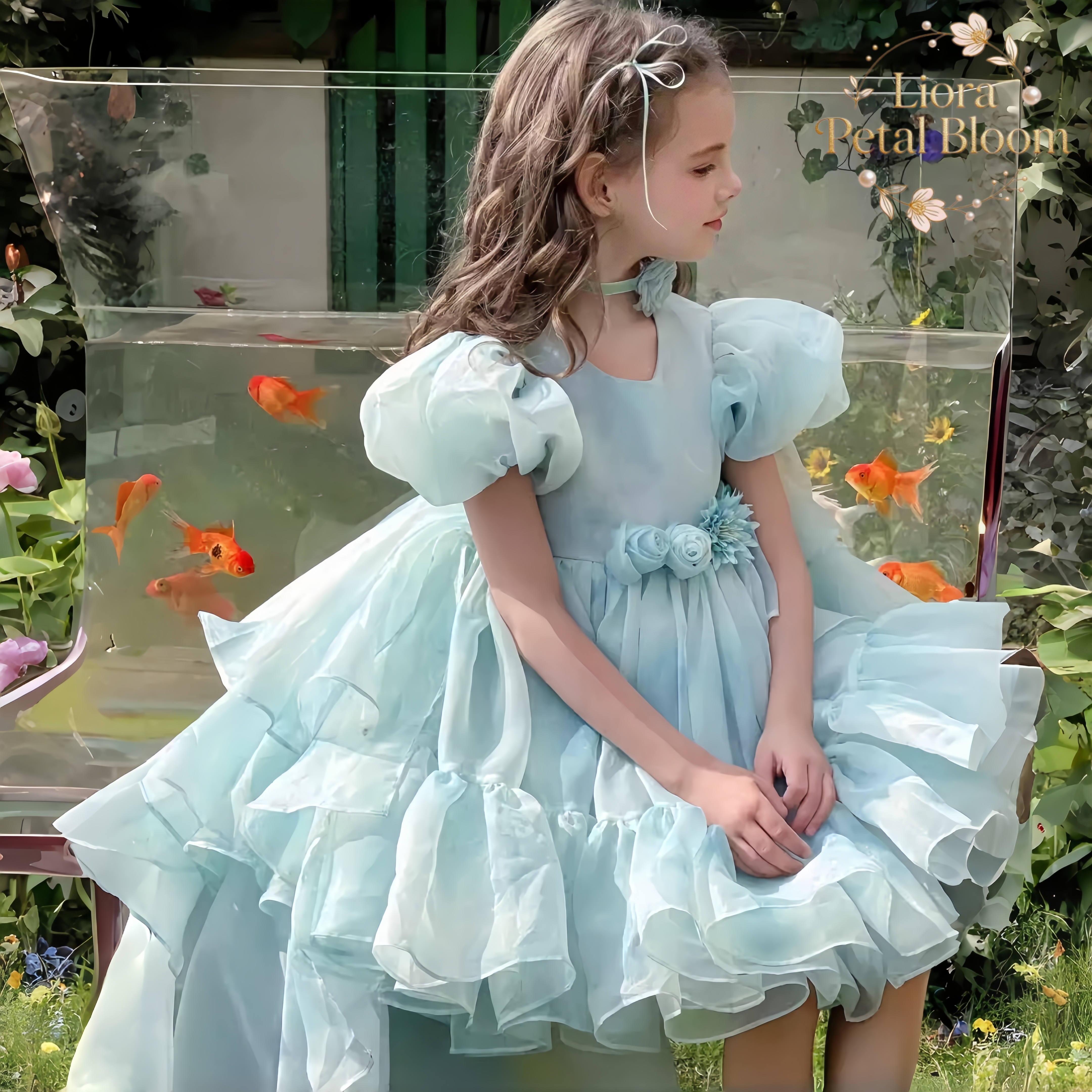 Blue Tulle Gown  Girls' Bow Pa - Women Formal Party Wear Dress reseña y precio
